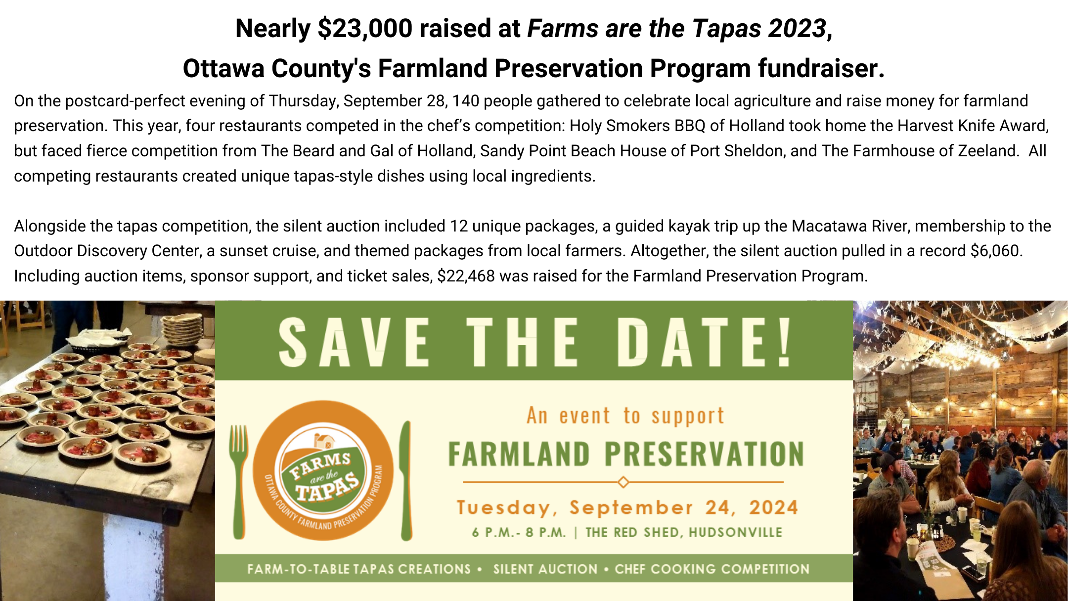 Save the Date Farms are the Tapas 2024