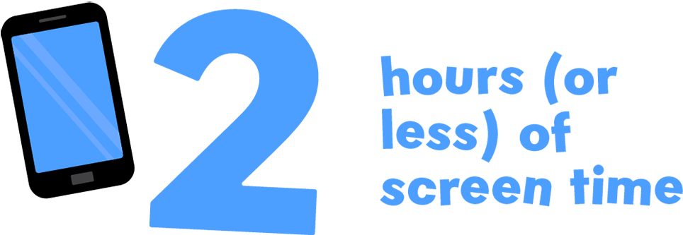 2 hours or less of screen time